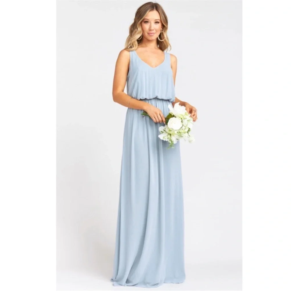 Show Me Your MuMu Kendall Steel Blue Maxi Dress NWT - Picture 10 of 10